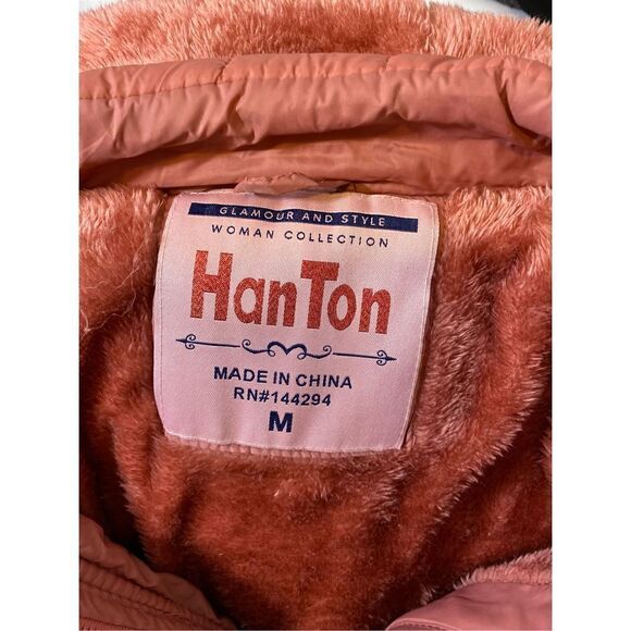 HanTon Faux Fur Hood Jacket Size Medium - Picture 12 of 16